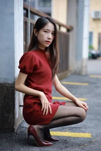 Mei Zi in Burgundy High Heels: A Sophisticated IESS Fashion Editorial - image 70