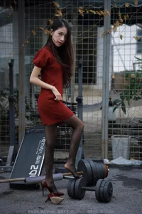 Mei Zi in Burgundy High Heels: A Sophisticated IESS Fashion Editorial - image 53