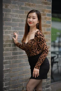 Xiao Jie in Sexy Leopard Print Hip Skirt - IESS Featured Model - image 60
