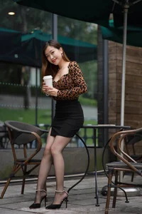 Xiao Jie in Sexy Leopard Print Hip Skirt - IESS Featured Model - image 42