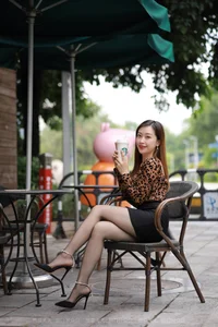 Xiao Jie in Sexy Leopard Print Hip Skirt - IESS Featured Model - image 4