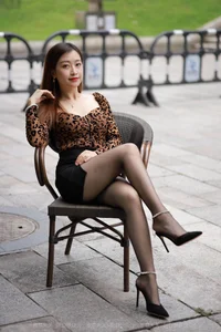 Xiao Jie in Sexy Leopard Print Hip Skirt - IESS Featured Model - image 25