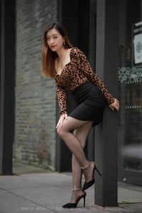 Xiao Jie in Sexy Leopard Print Hip Skirt - IESS Featured Model - image 14