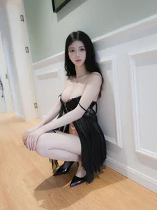 Bai Xiao Die XiuRen Model Gallery: The Elegant Black Nightgown Series - image 11