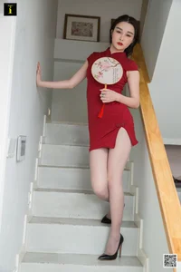 IESS Model Miao Jie in Red Cheongsam Traditional Elegance Gallery - image 6