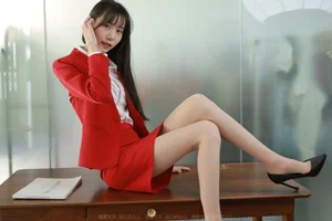 IESS Tuan Tuan Red Dress Office Lady Series - Elegant Long Legs Fashion Photography - image 33
