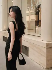 Elegant Black Dress: Modern Muse Captivating All Eyes on the Street - image 6