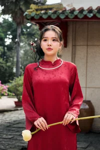 Timeless Elegance in Red Traditional Ao Dai - image 0