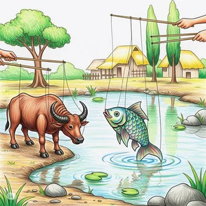 Vietnamese Water Puppetry Art: Traditional Cultural Paintings Gallery - image 11