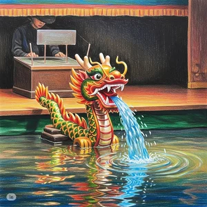 Vietnamese Water Puppetry Art: Traditional Cultural Paintings Gallery - image 19