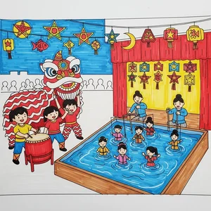 Vietnamese Water Puppetry Art: Traditional Cultural Paintings Gallery - image 7