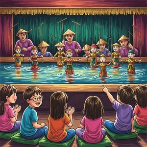 Vietnamese Water Puppetry Art: Traditional Cultural Paintings Gallery - image 22