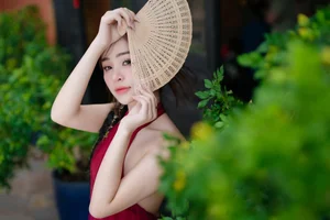 Capture the Essence of Asian Charm: Modern Red Dress with Elegant Traditional Motifs for Sophisticated Fashion Lovers - image 0